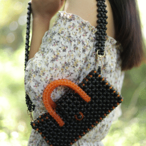 Midnight Ember Beaded Box Bag