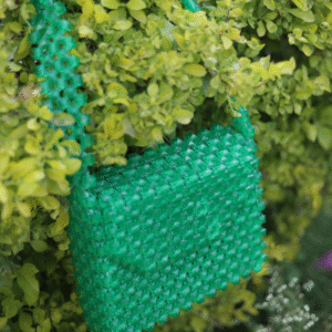 Emerald Bloom Beaded Bag