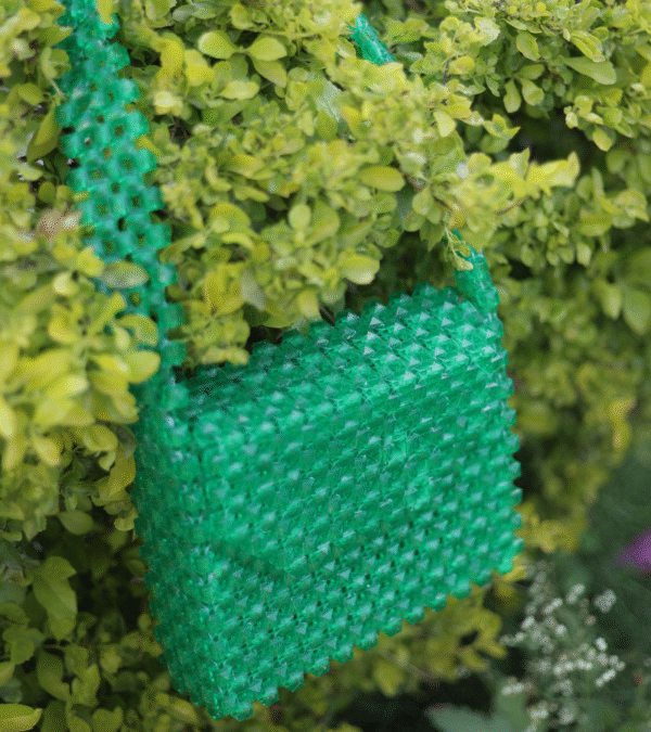 Emerald Bloom Beaded Bag