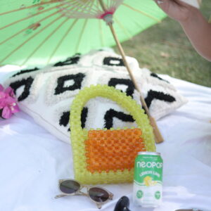 Citrus Bloom Beaded Box Bag