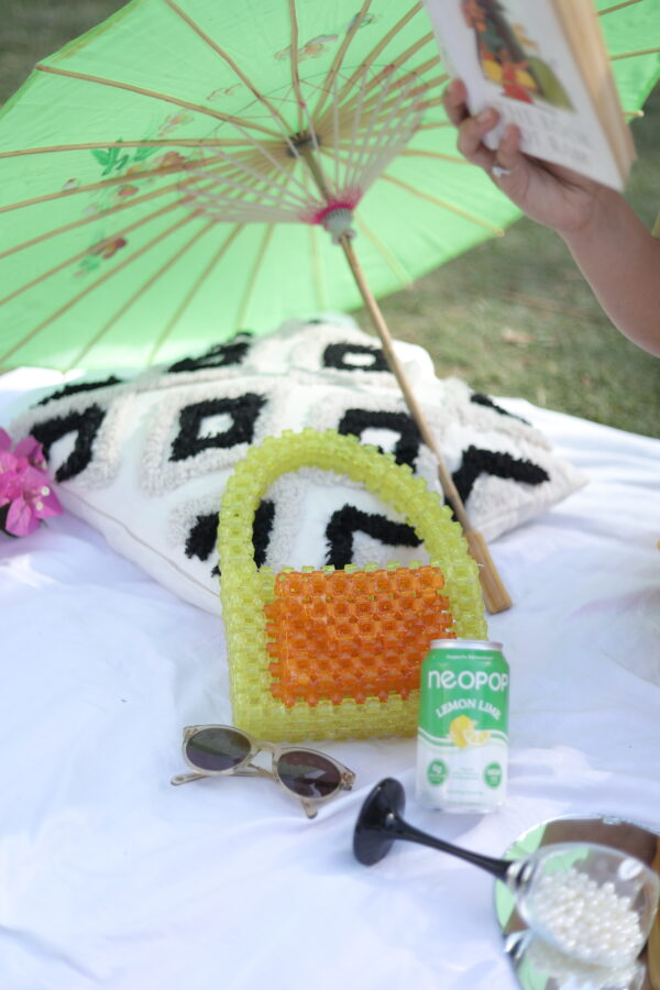 Citrus Bloom Beaded Box Bag